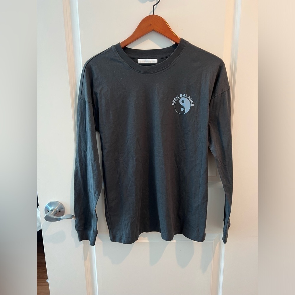 SPIRITUAL GANGSTER PEACE CARA LONG SLEEVE VINTAGE BLACK TEE - Picture 5 of 16